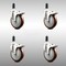 Service Caster 5 Inch 316SS Maroon Poly Swivel 1-1/4 Inch Expanding Stem Caster Set Lock Brake SCC-SS316TTLEX20S514-PPUB-MRN-114-4 - alternate 1
